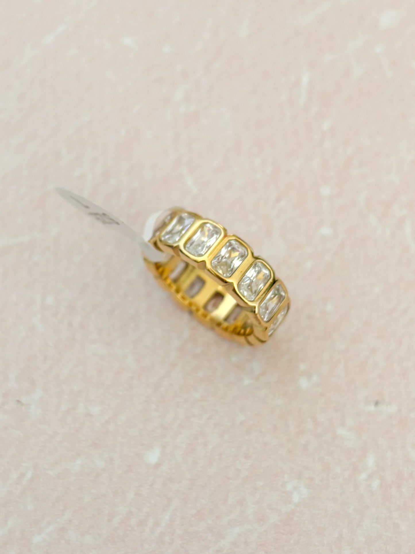 Anillo Piedras Rectangulares, Anillo Zirconias , Acero Inoxidable