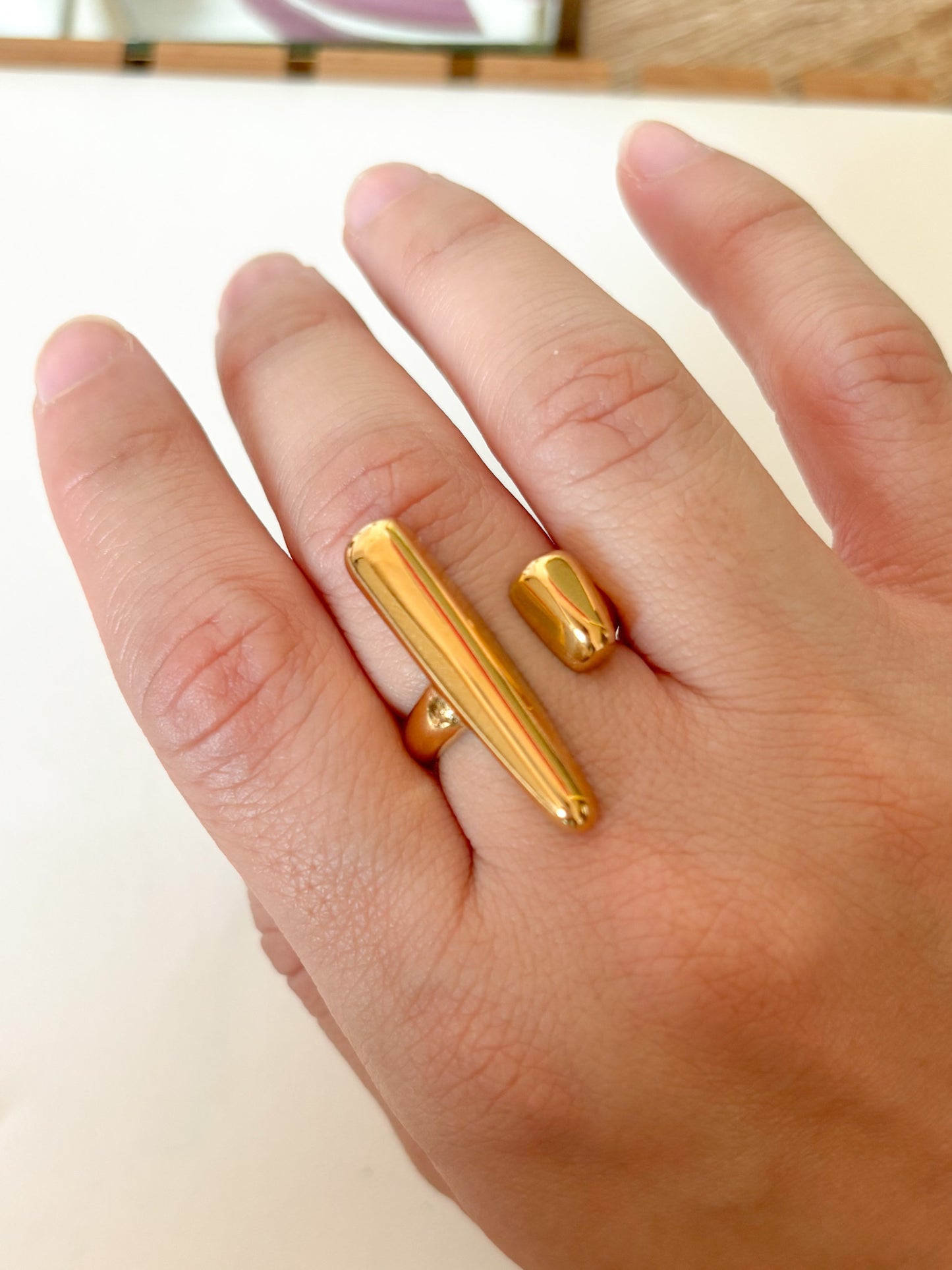 Anillo Barras Minimalista, Anillo Basico , Acero Inoxidable