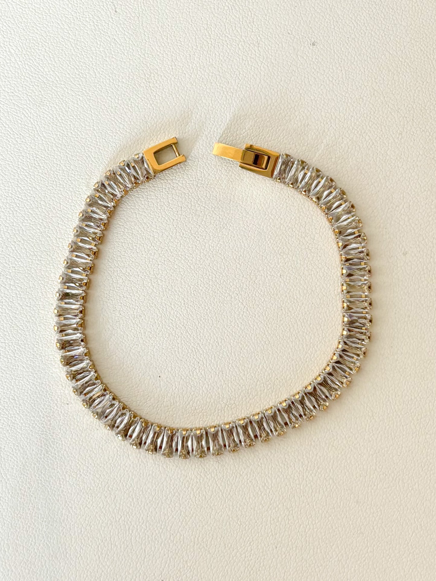 Pulsera Zirconia Rectangular, Acero Inoxidable