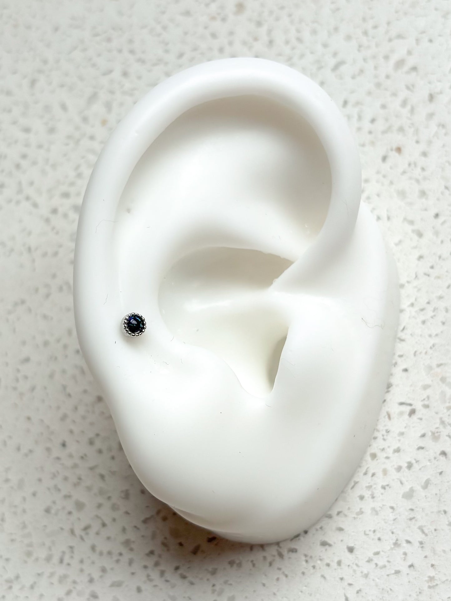 Piercing Mini, Piedra Verde, Acero Quirúrgico