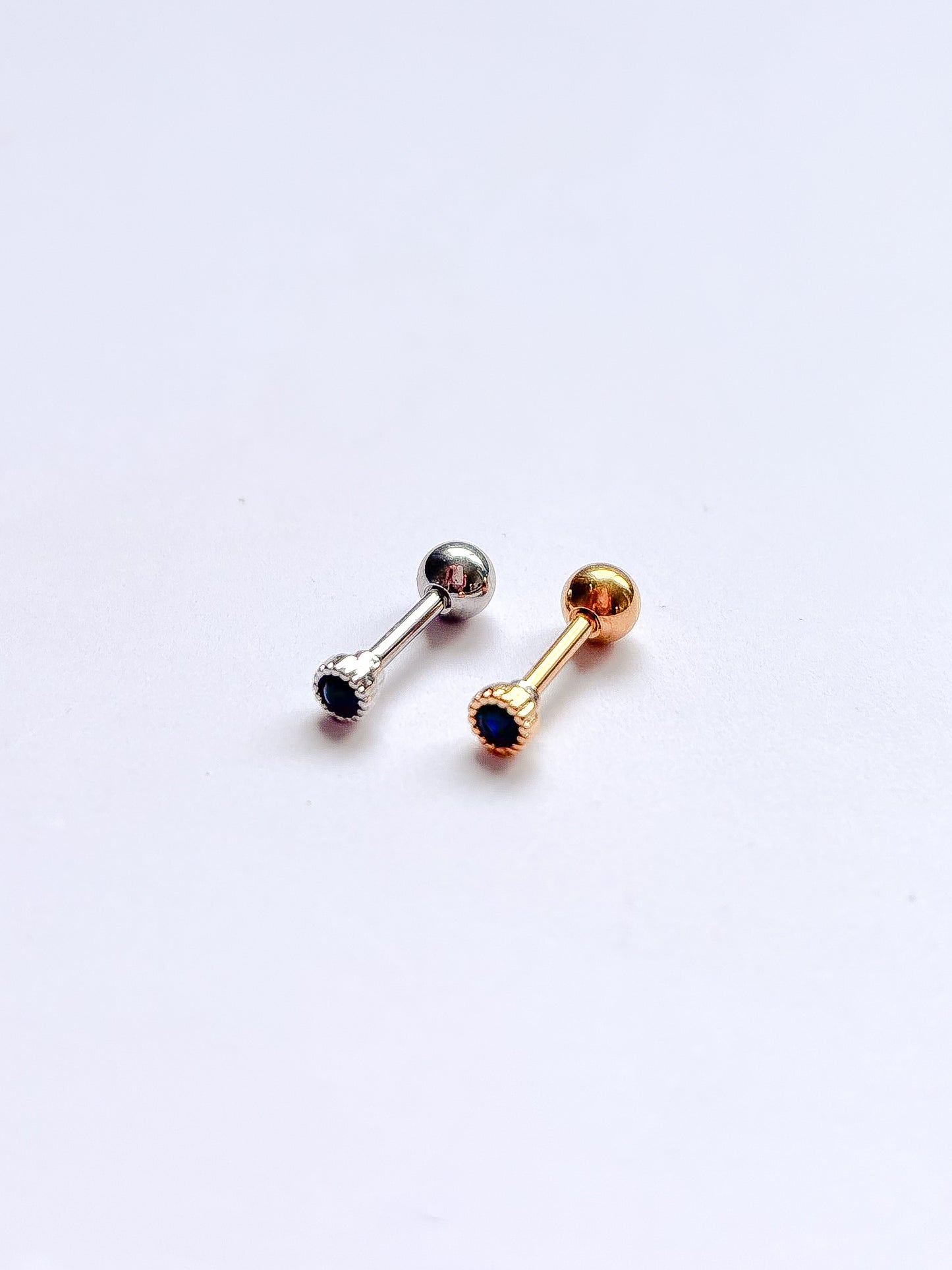 Piercing Mini, Piedra Verde, Acero Quirúrgico
