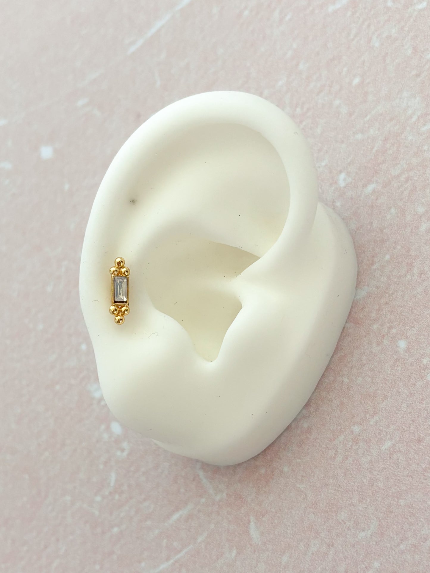 Piercing Zirconía Cuadrada, Piercing para Hélix, Acero Quirúrgico