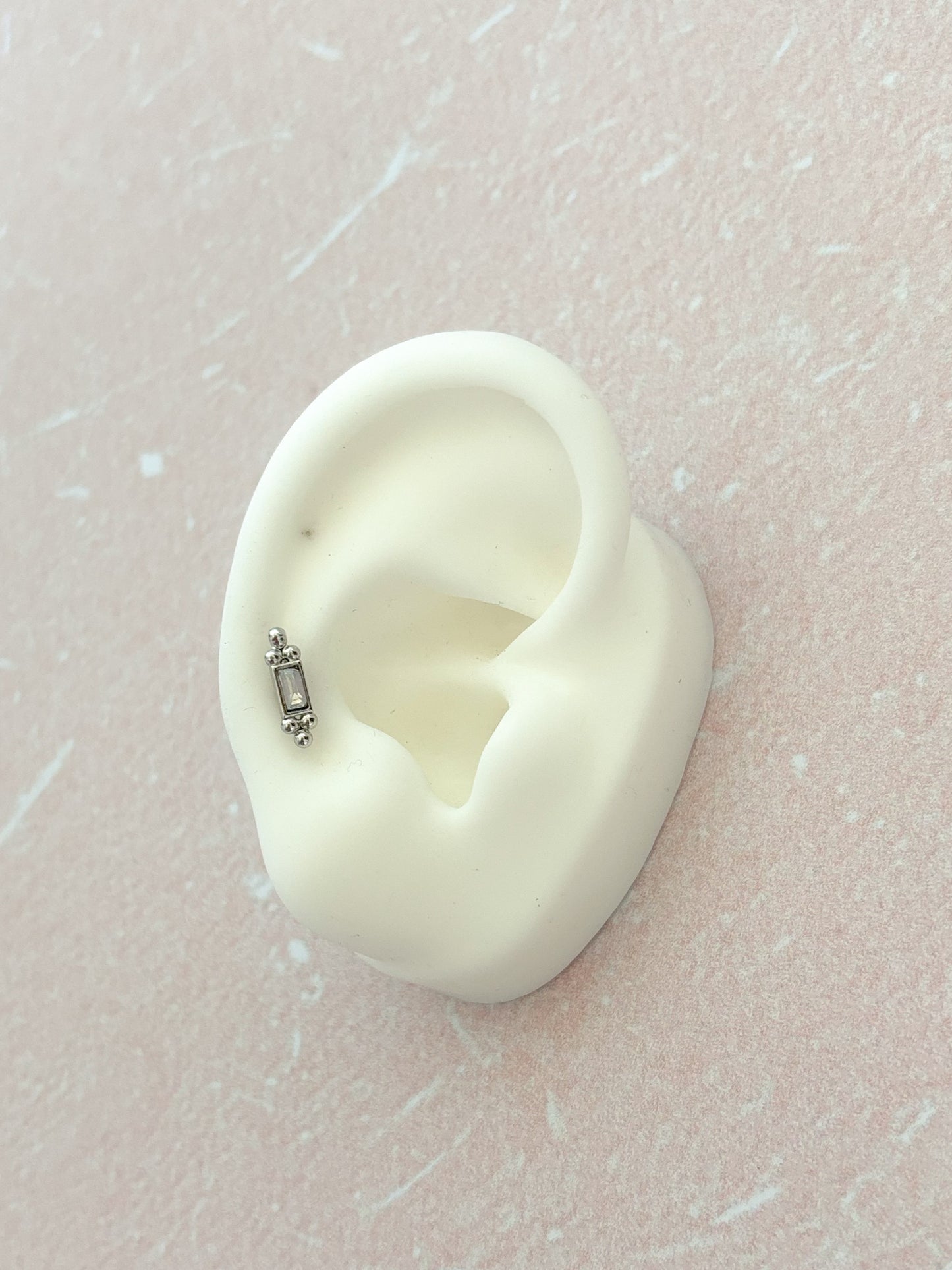 Piercing Zirconía Cuadrada, Piercing para Hélix, Acero Quirúrgico