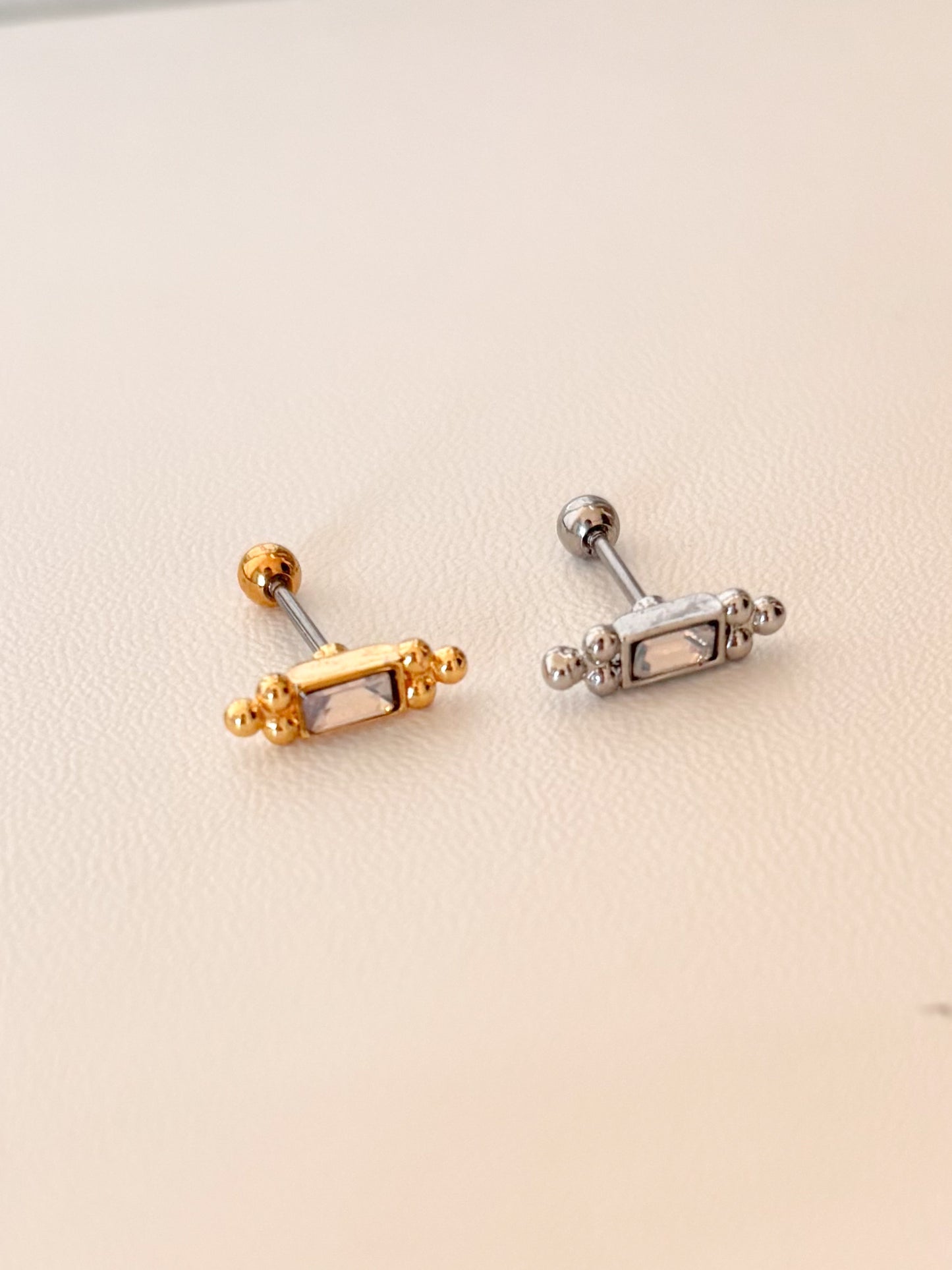 Piercing Zirconía Cuadrada, Piercing para Hélix, Acero Quirúrgico