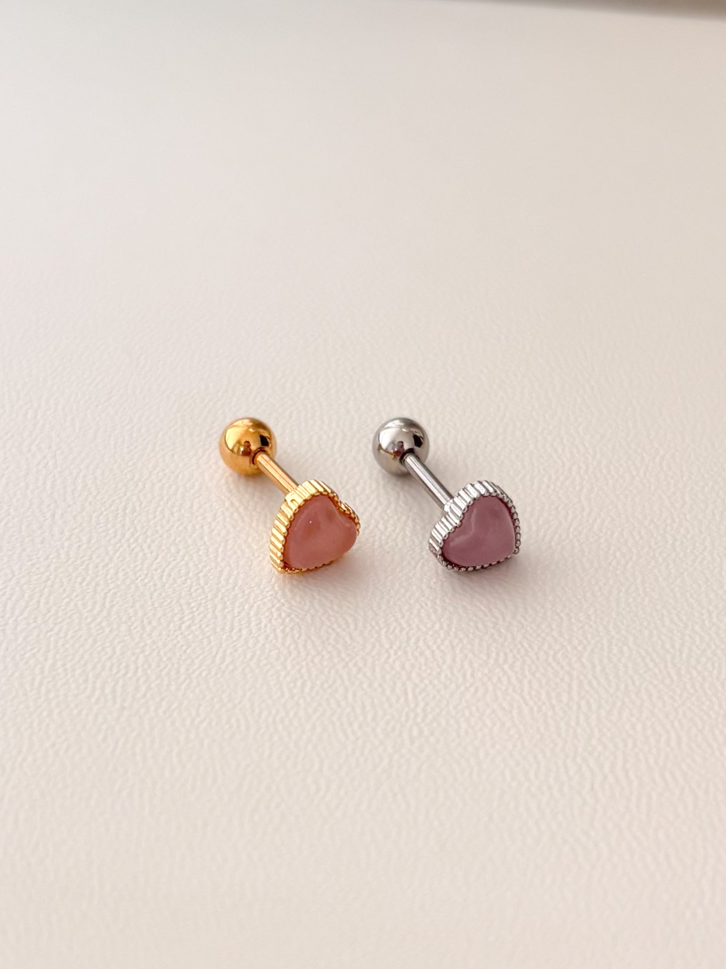 Piercing Corazón Rosado, Acero Quirúrgico
