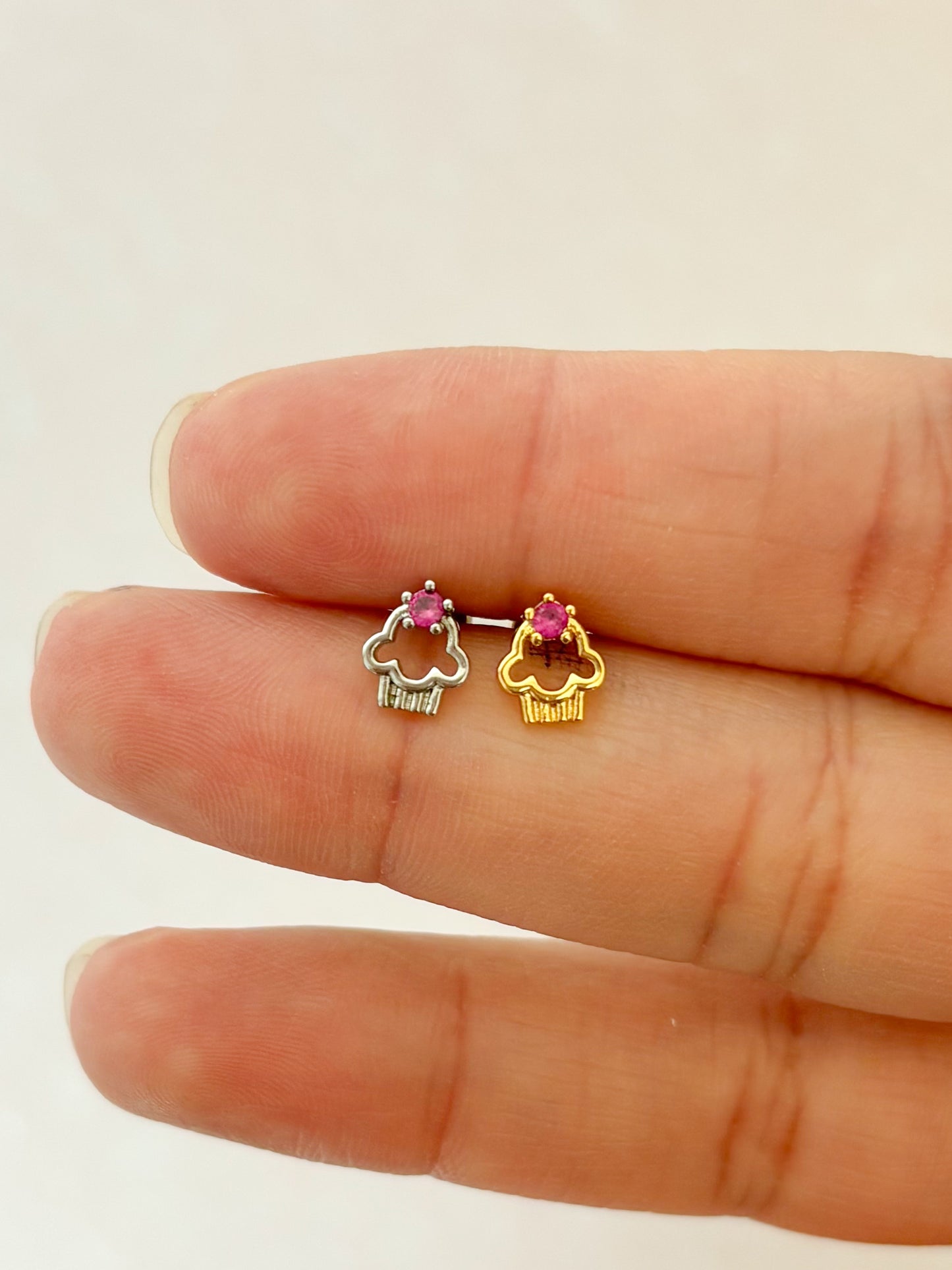 Piercing Cupcacke, Acero Quirúrgico, Rosca Por Delante