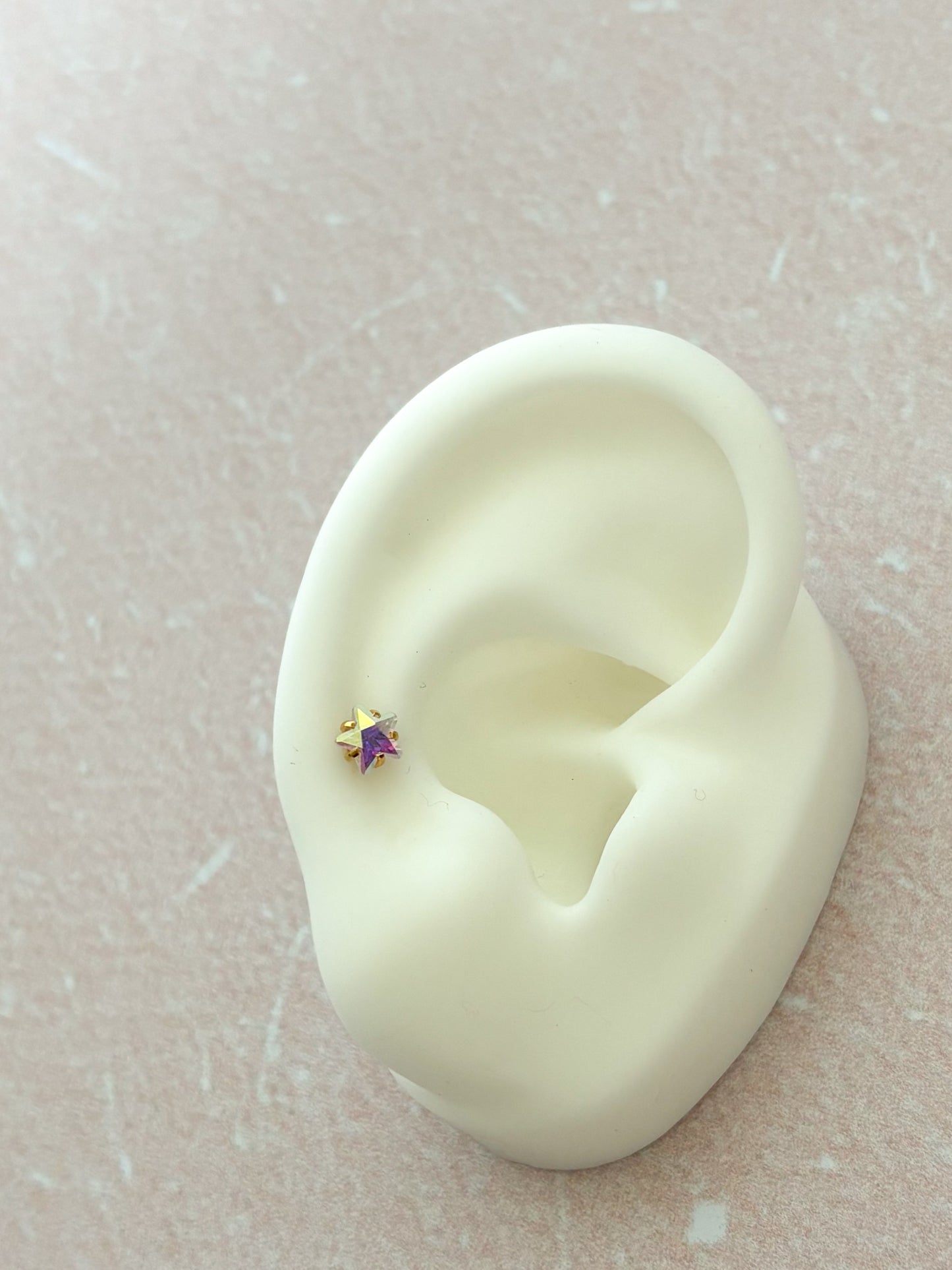 Piercing Estrella Mini, Estrella Holográfica, Tornasol, Acero Quirúrgico