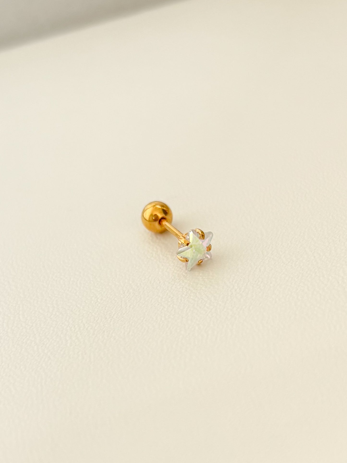 Piercing Estrella Mini, Estrella Holográfica, Tornasol, Acero Quirúrgico