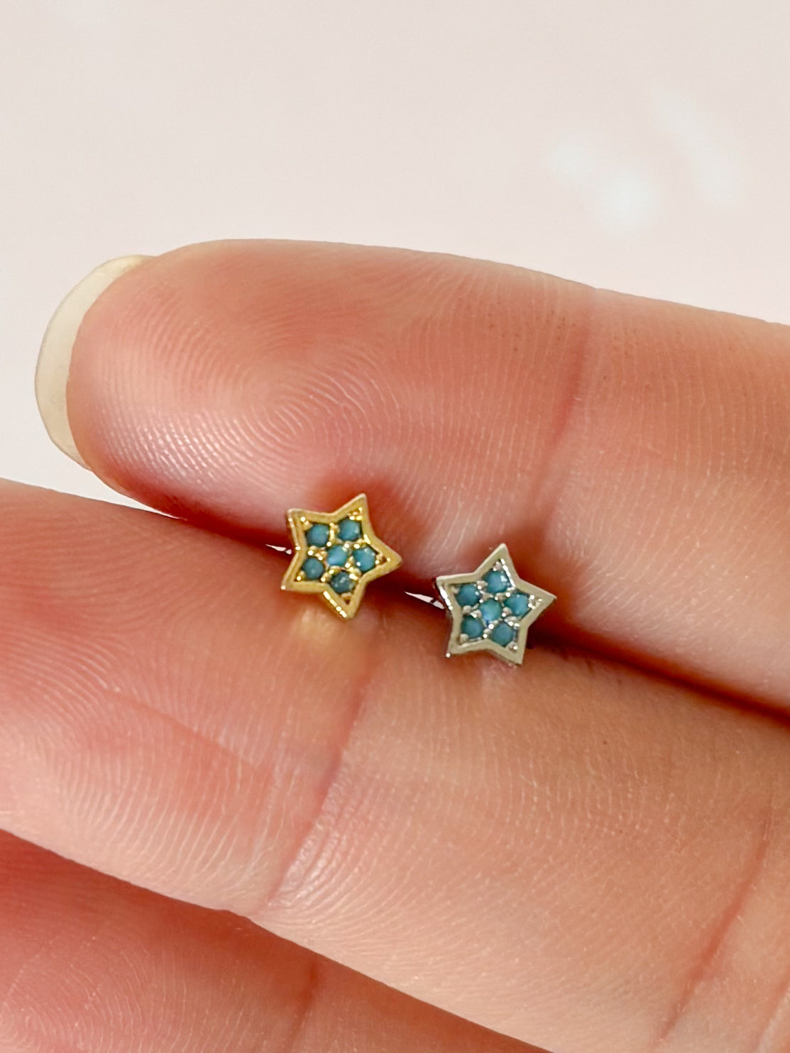 Piercing Estrella Mini, Color Turquesa, Acero Quirúrgico