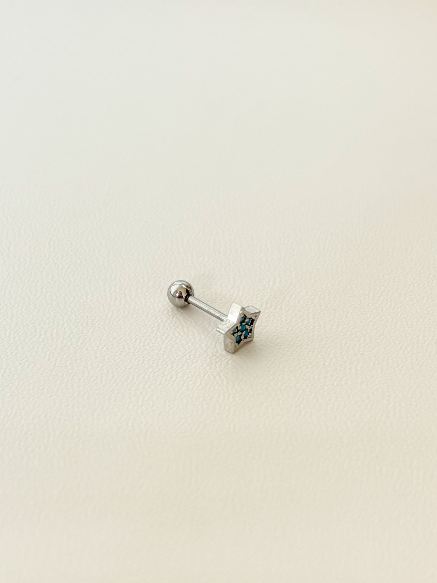 Piercing Estrella Mini, Color Turquesa, Acero Quirúrgico