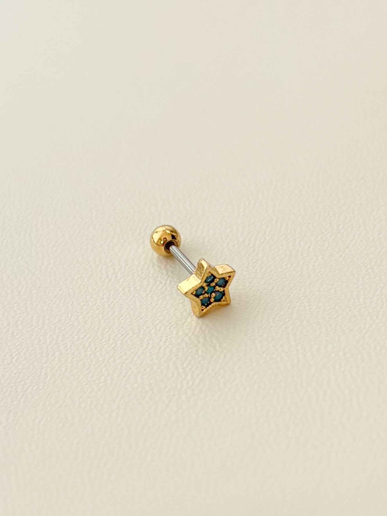 Piercing Estrella Mini, Color Turquesa, Acero Quirúrgico