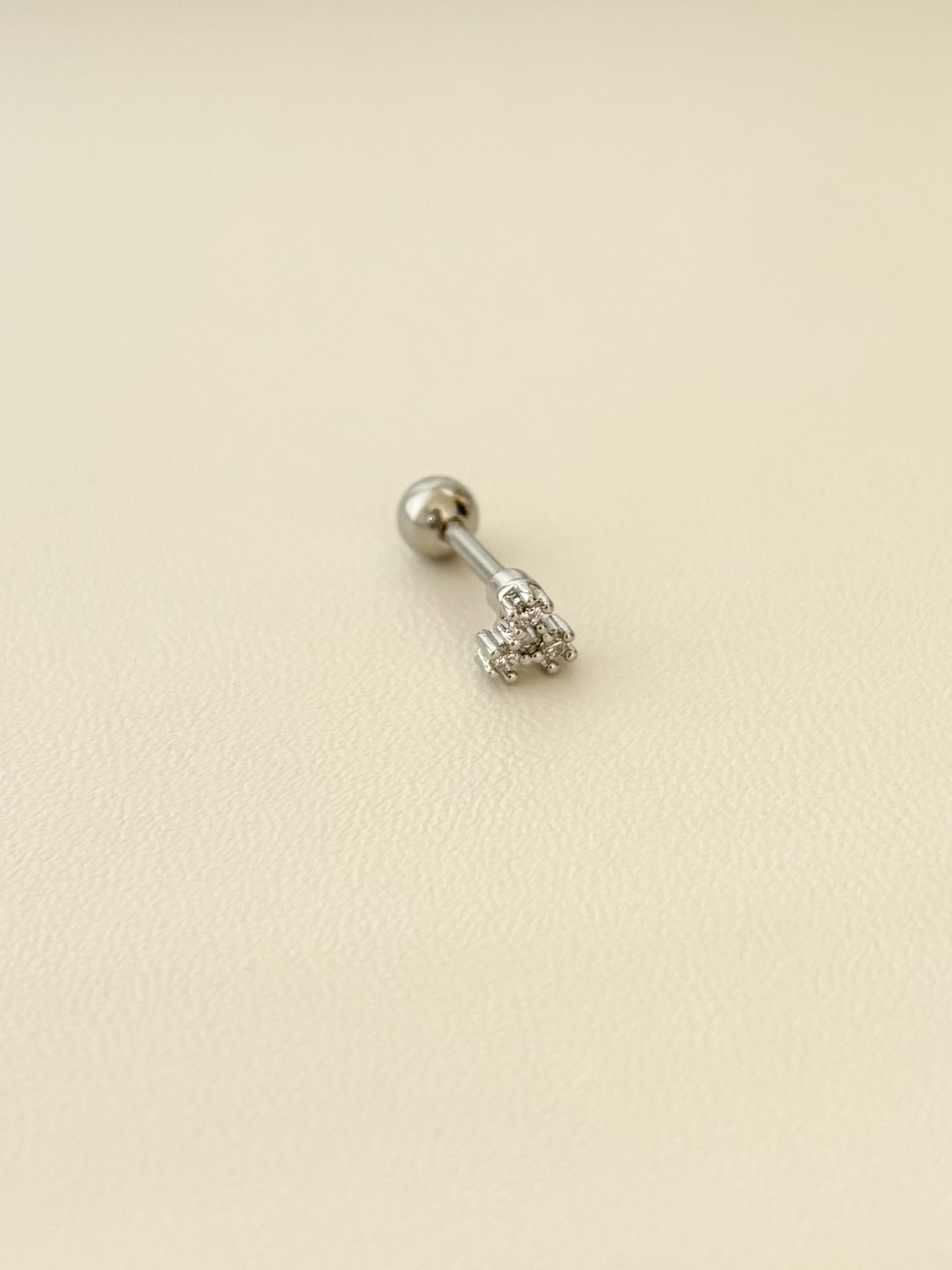 Piercing Triángulo de Estrellas, Piercing Minimalista Pequeño, Acero Inoxidable