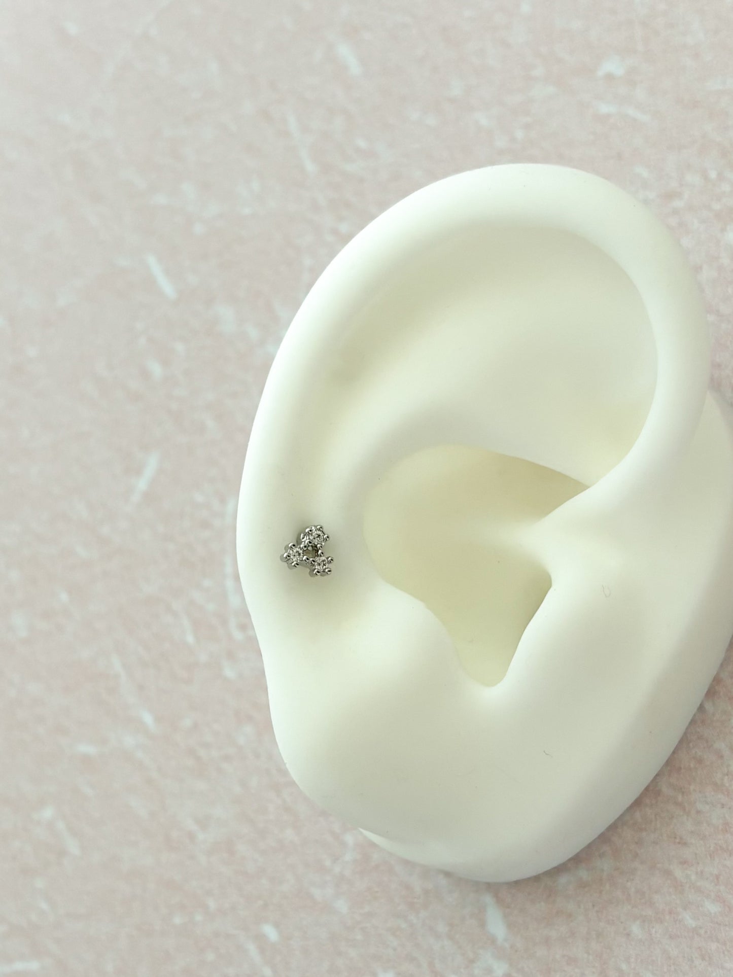 Piercing Triángulo de Estrellas, Piercing Minimalista Pequeño, Acero Inoxidable