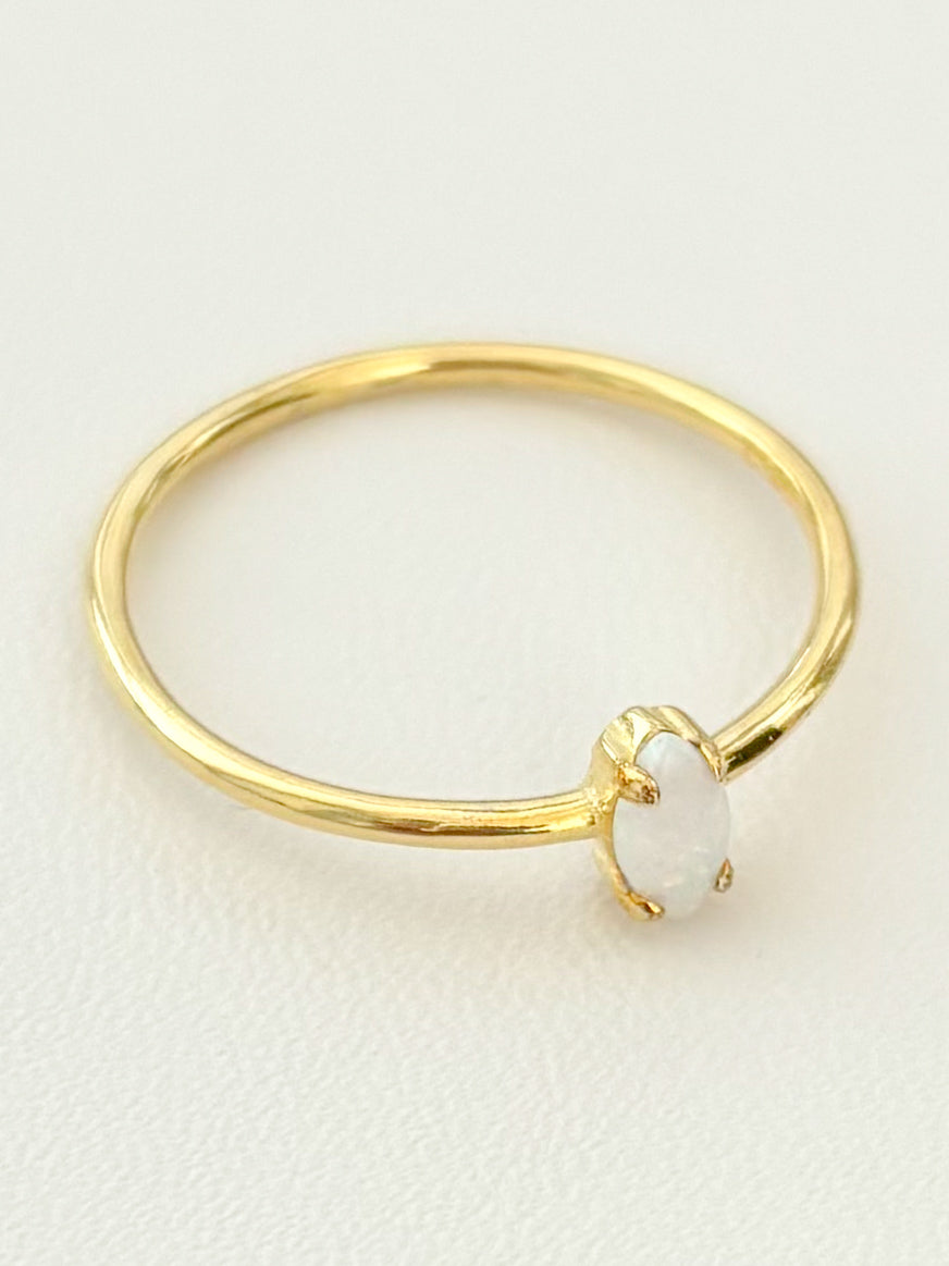 Anillo Minimalista Rombo Ópalo, Plata 925