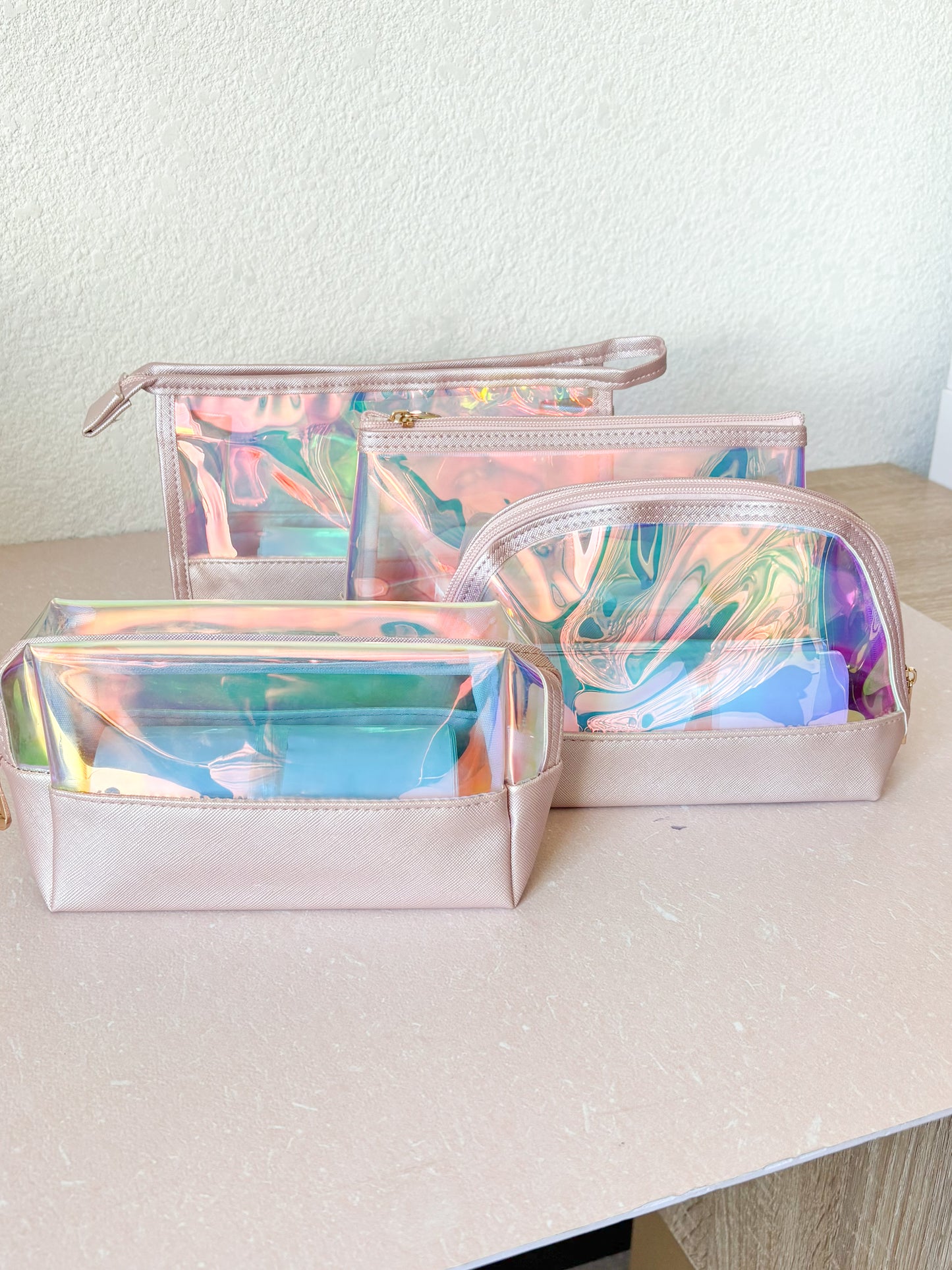 Cosmetiquera Daisy Holográfica, Organizador de Maquillaje, Organizador de Accesorios