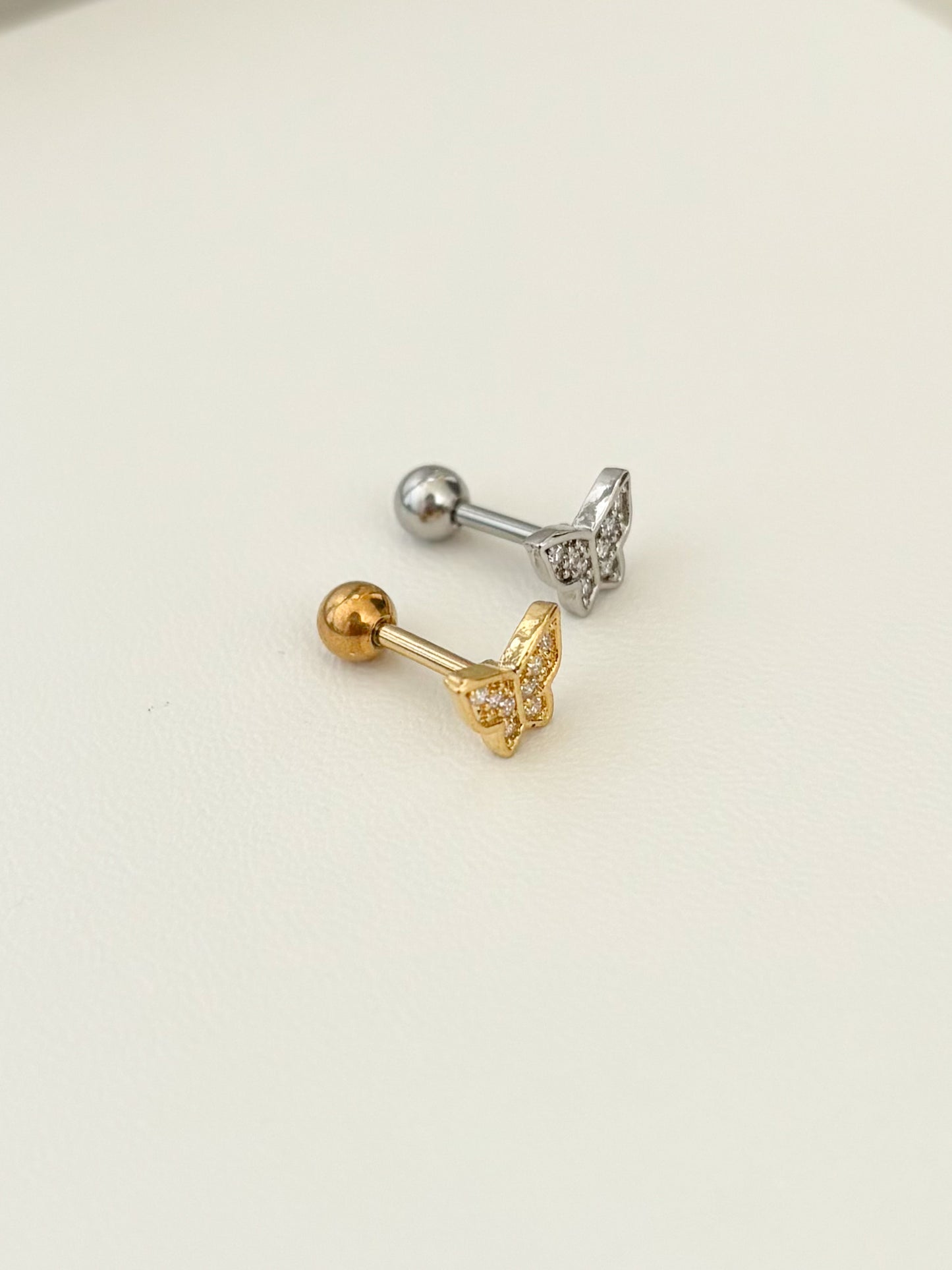 Piercing Mariposa Básica, Mariposa Simple, Acero Quirúrgico