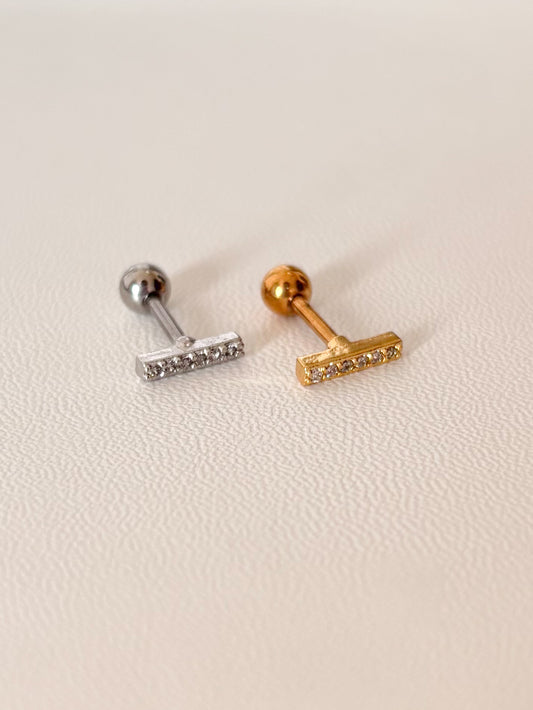 Piercing Barra Corta, Piercing Minimalista, Rosca de Ambos Lados, Acero Quirúrgico