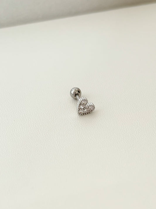 Piercing Corazón Básico, Piercing para Hélix, Acero Inoxidable