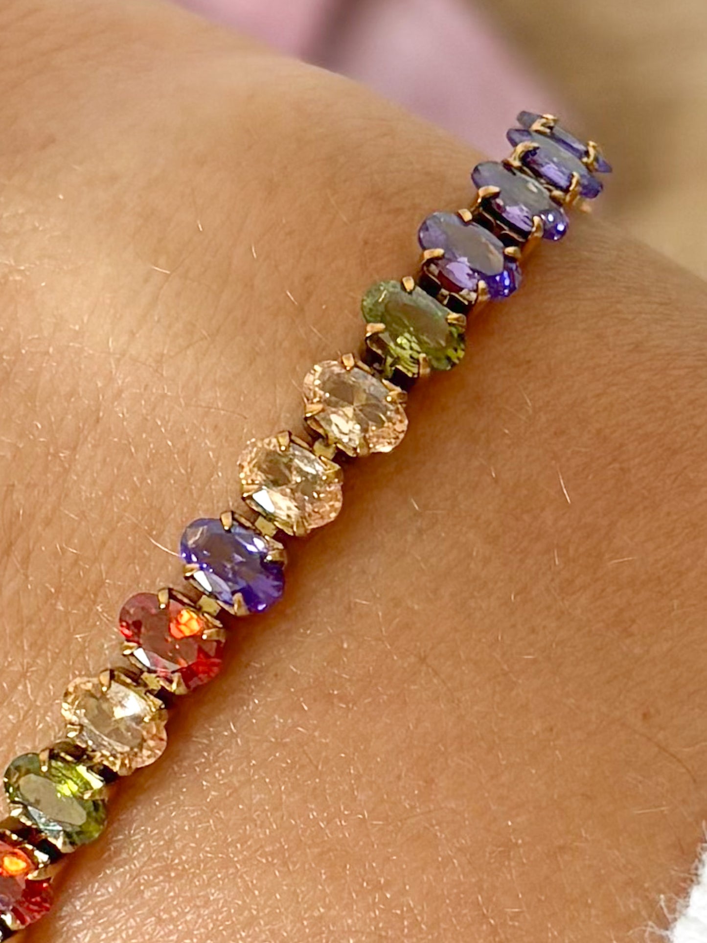 Pulsera Zirconia Colores pastel, Acero Inoxidable