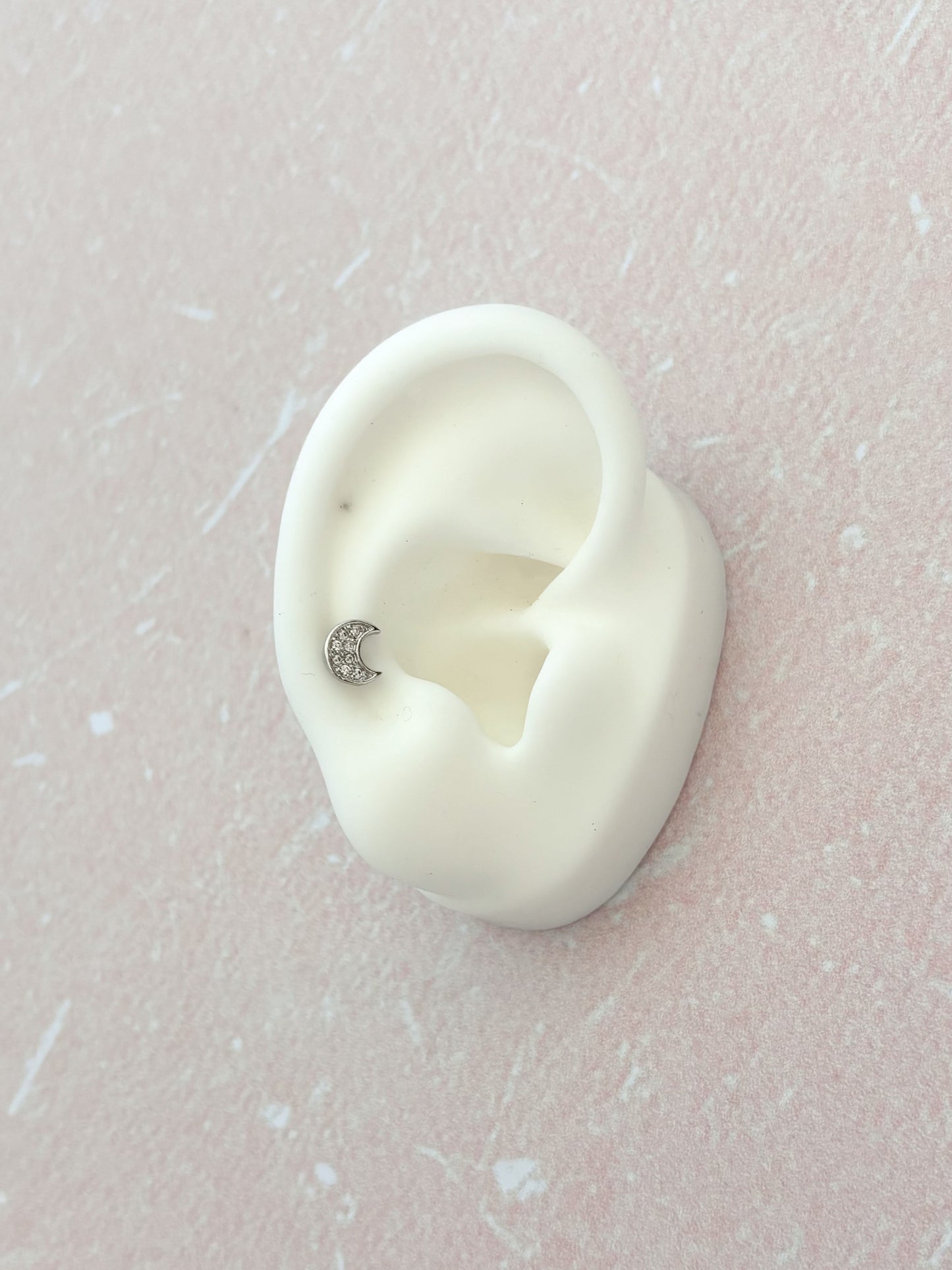 Piercing Luna, Piercing para Hélix, Luna Gruesa, Acero Quirúrgico