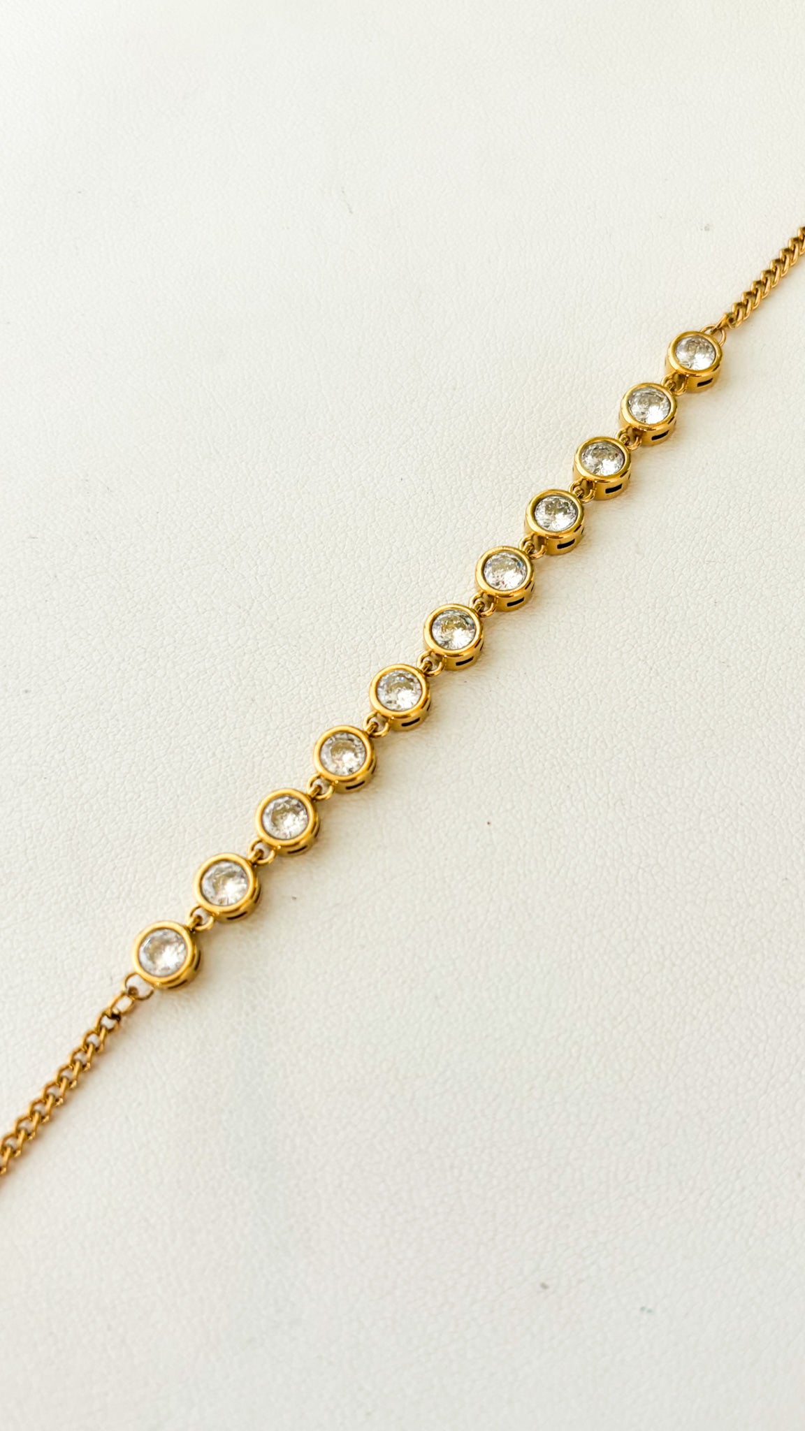 Pulsera Zirconias Redondas, Acero Inoxidable
