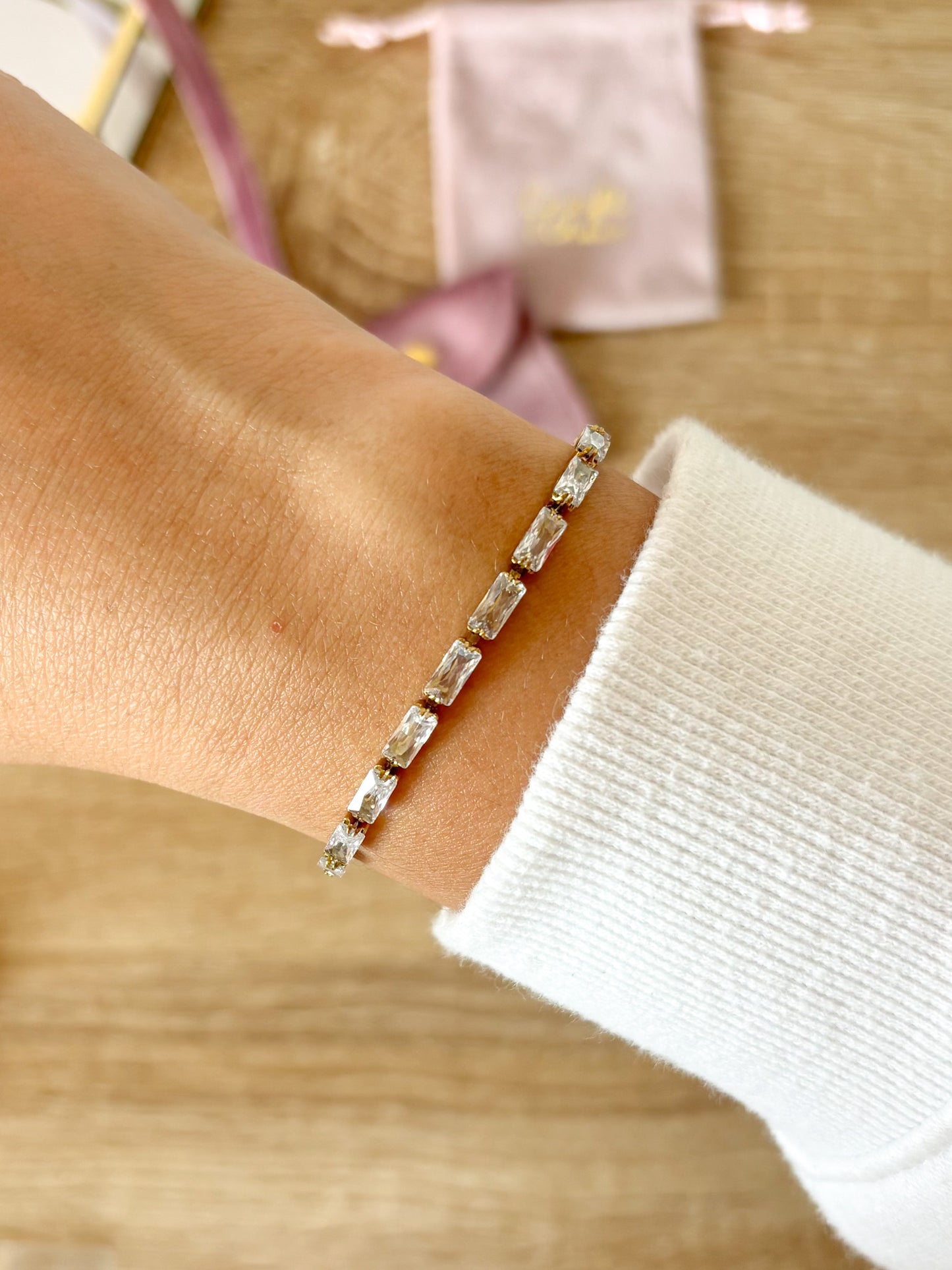 Pulsera Piedras horizontales, Pulsera minimalista, Acero inoxidable