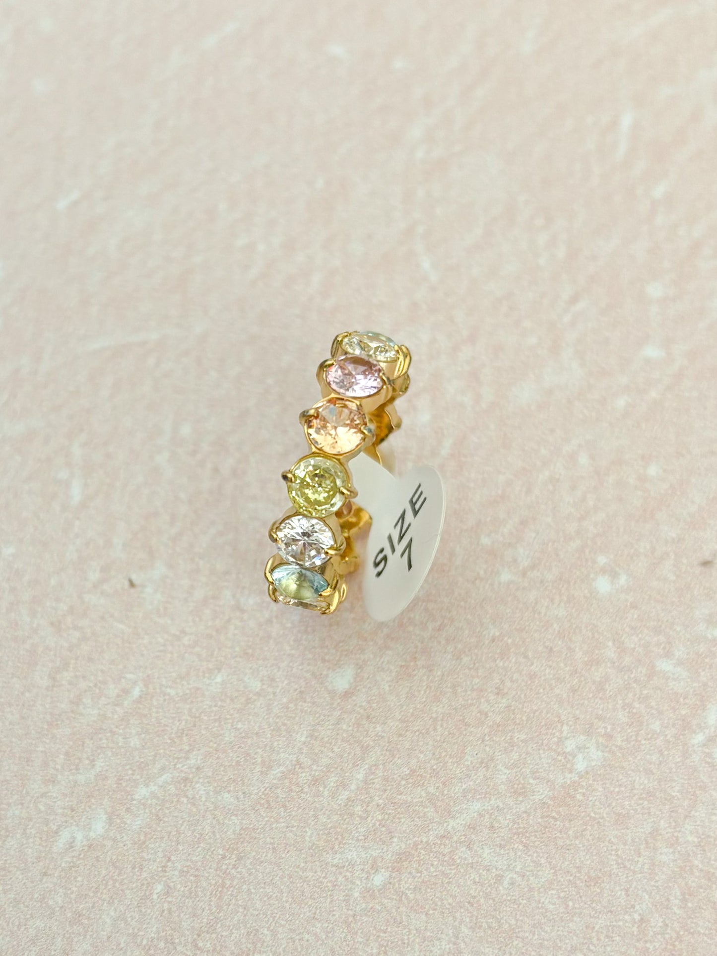 Anillo Piedras Pastel, Anillo con colores , Acero Inoxidable