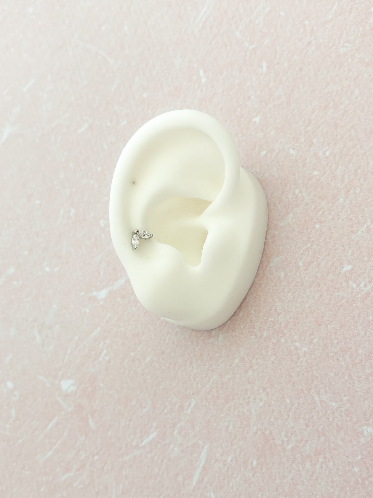 Piercing Dos Pétalos, Pétalos con Zirconias, Acero Quirúrgico
