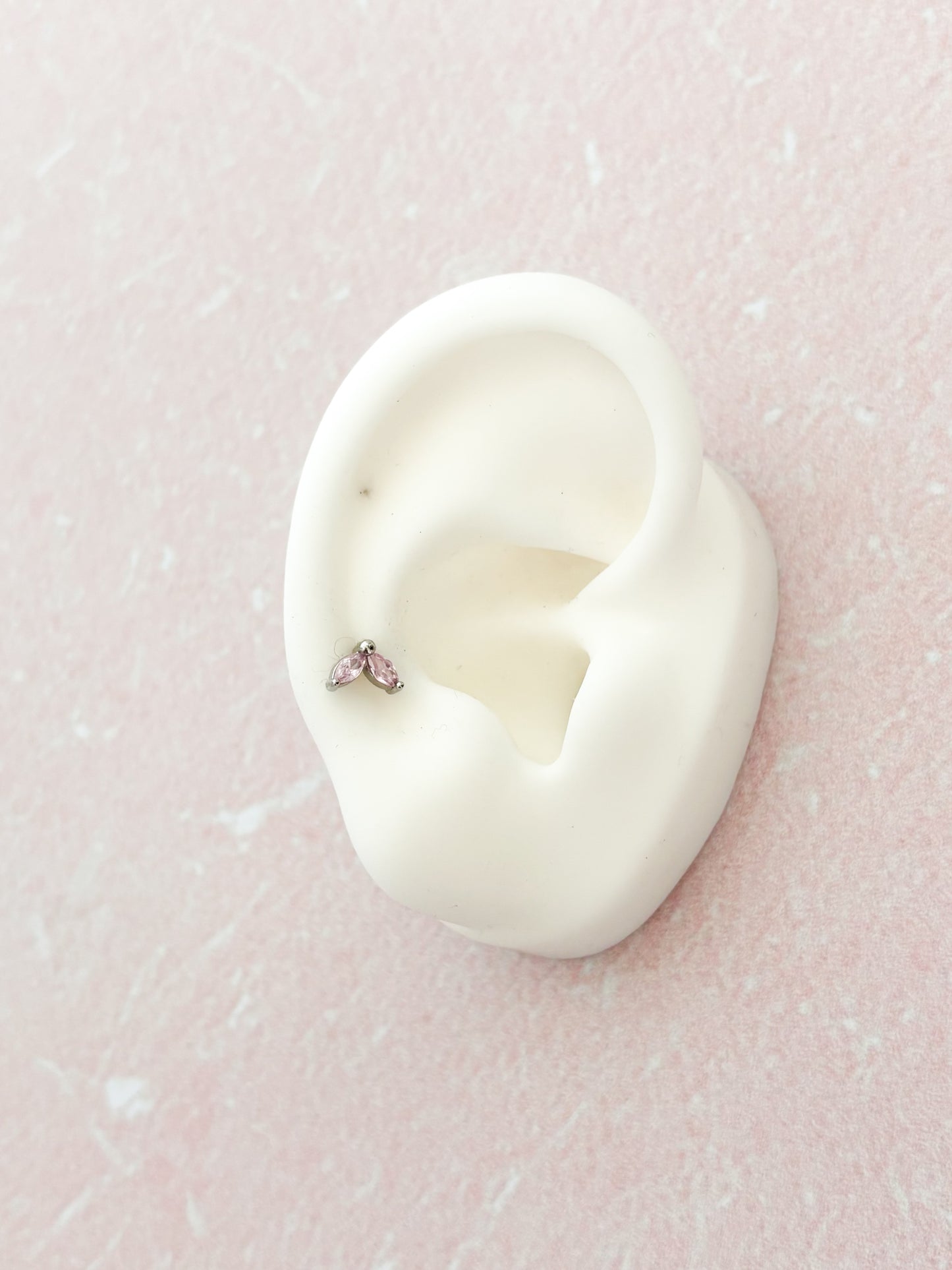 Piercing Dos Pétalos, Pétalos con Zirconias, Acero Quirúrgico