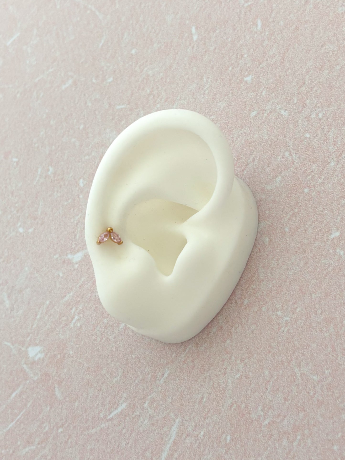 Piercing Dos Pétalos, Pétalos con Zirconias, Acero Quirúrgico