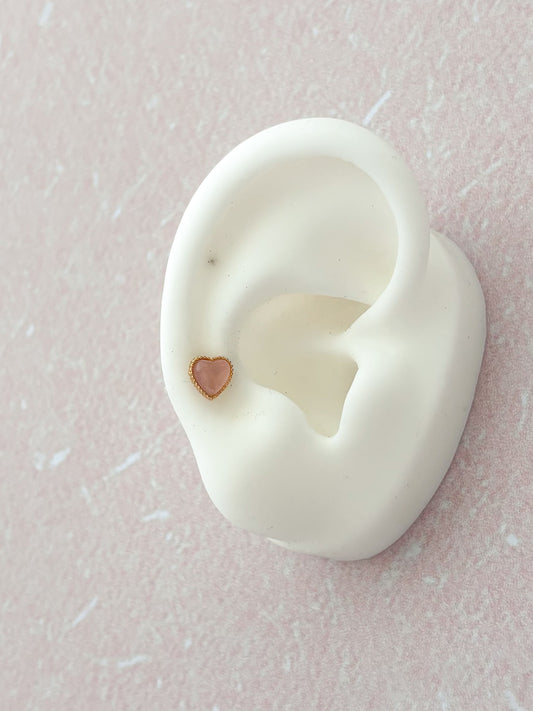 Piercing Corazón Rosado, Acero Quirúrgico