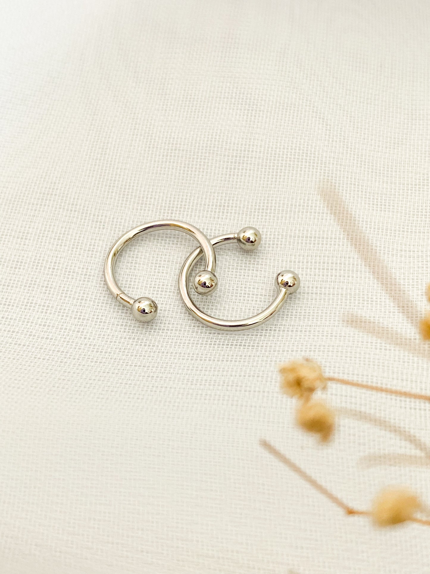 Earcuff Minimalista, Aretes a Presión, Dúo de Aretes, Acero Inoxidable