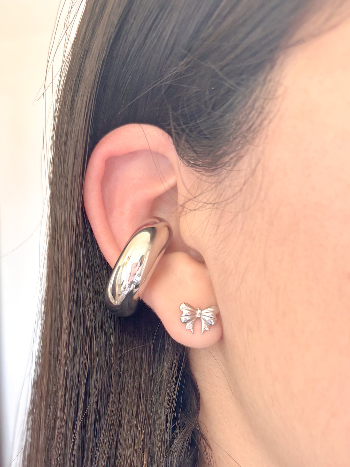 Earcuff Chunky, Arete a Presión, Acero Inoxidable