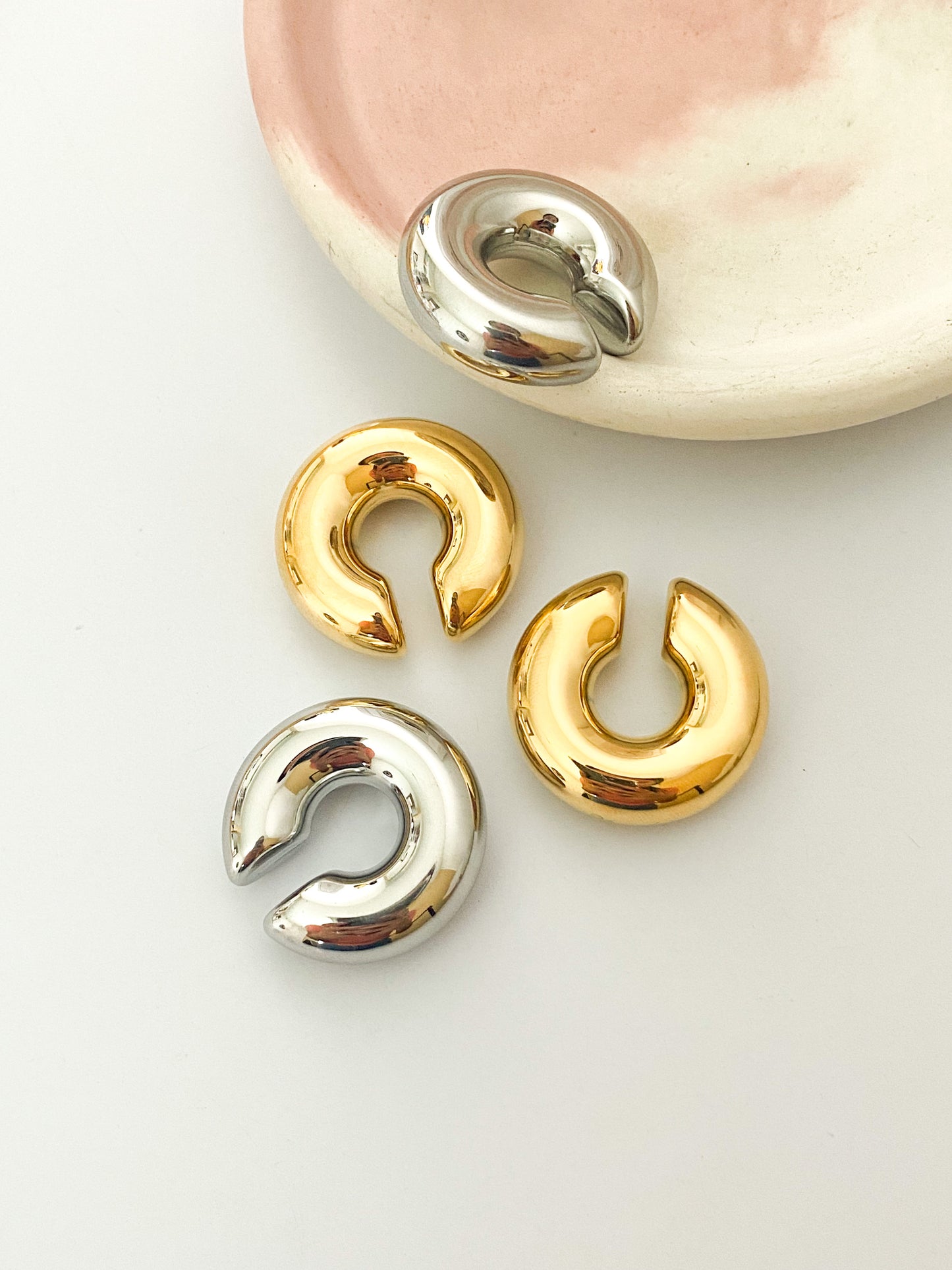 Earcuff Chunky, Arete a Presión, Acero Inoxidable