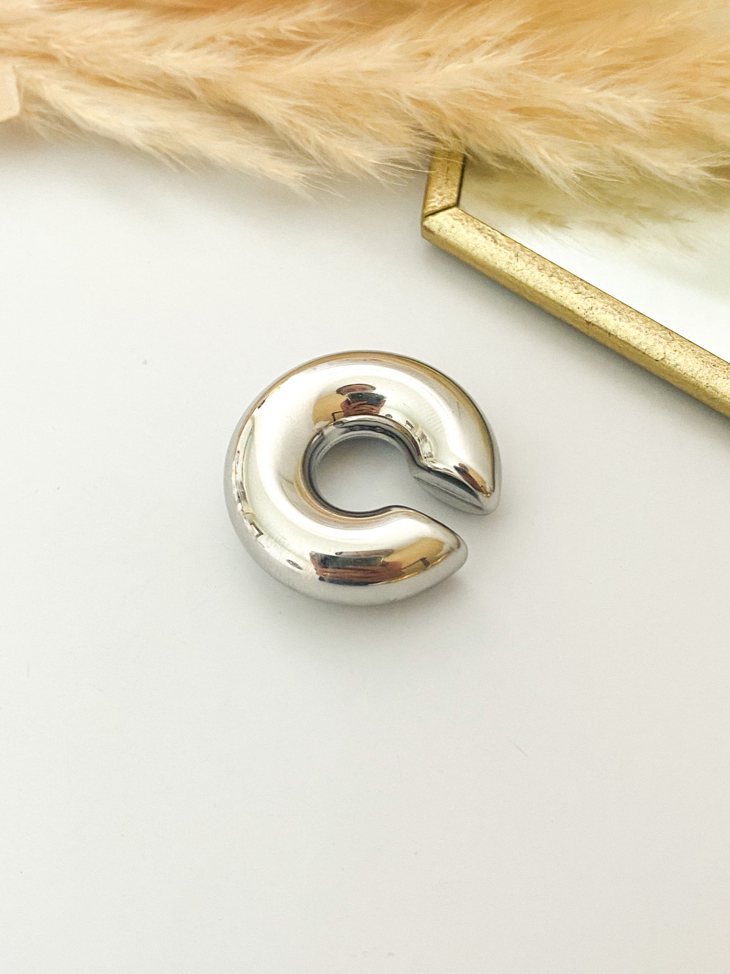 Earcuff Chunky, Arete a Presión, Acero Inoxidable