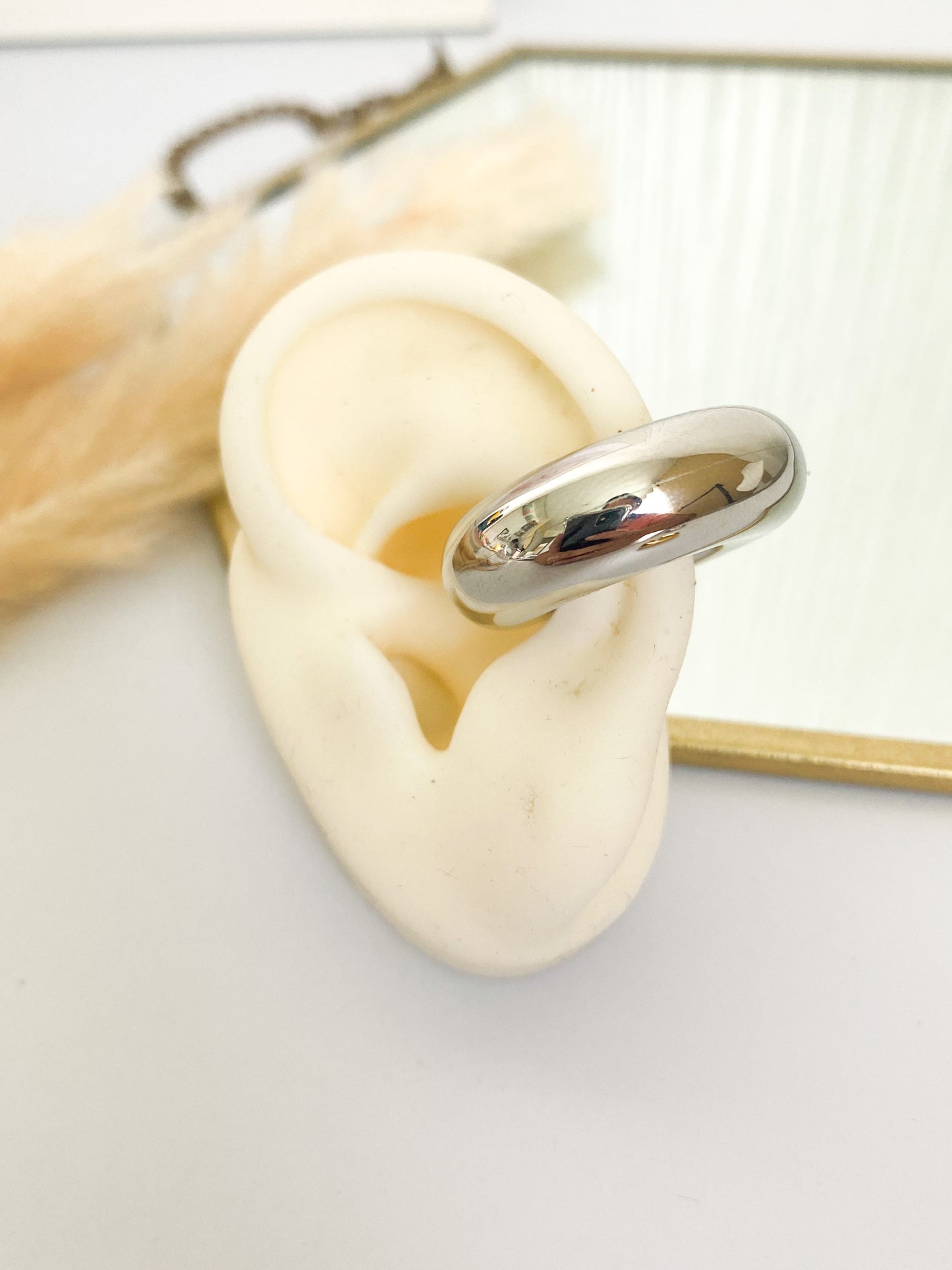 Earcuff Chunky, Arete a Presión, Acero Inoxidable