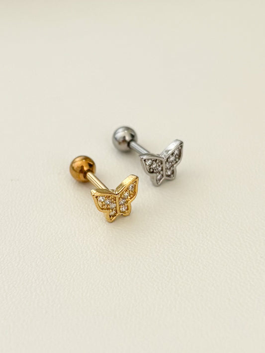 Piercing Mariposa Básica, Mariposa Simple, Acero Quirúrgico