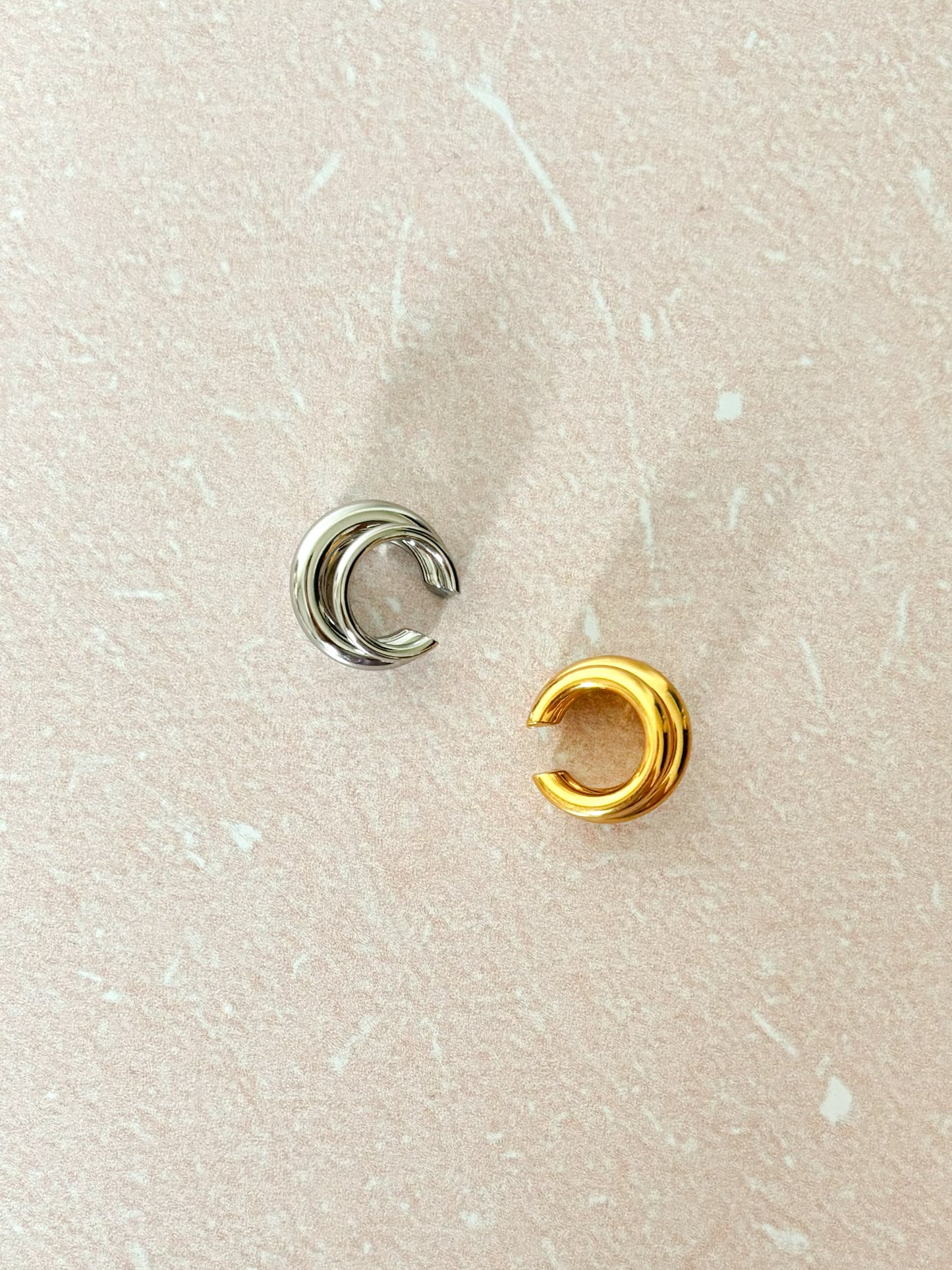 Earcuff Triple, Arete a Presión, Acero Inoxidable