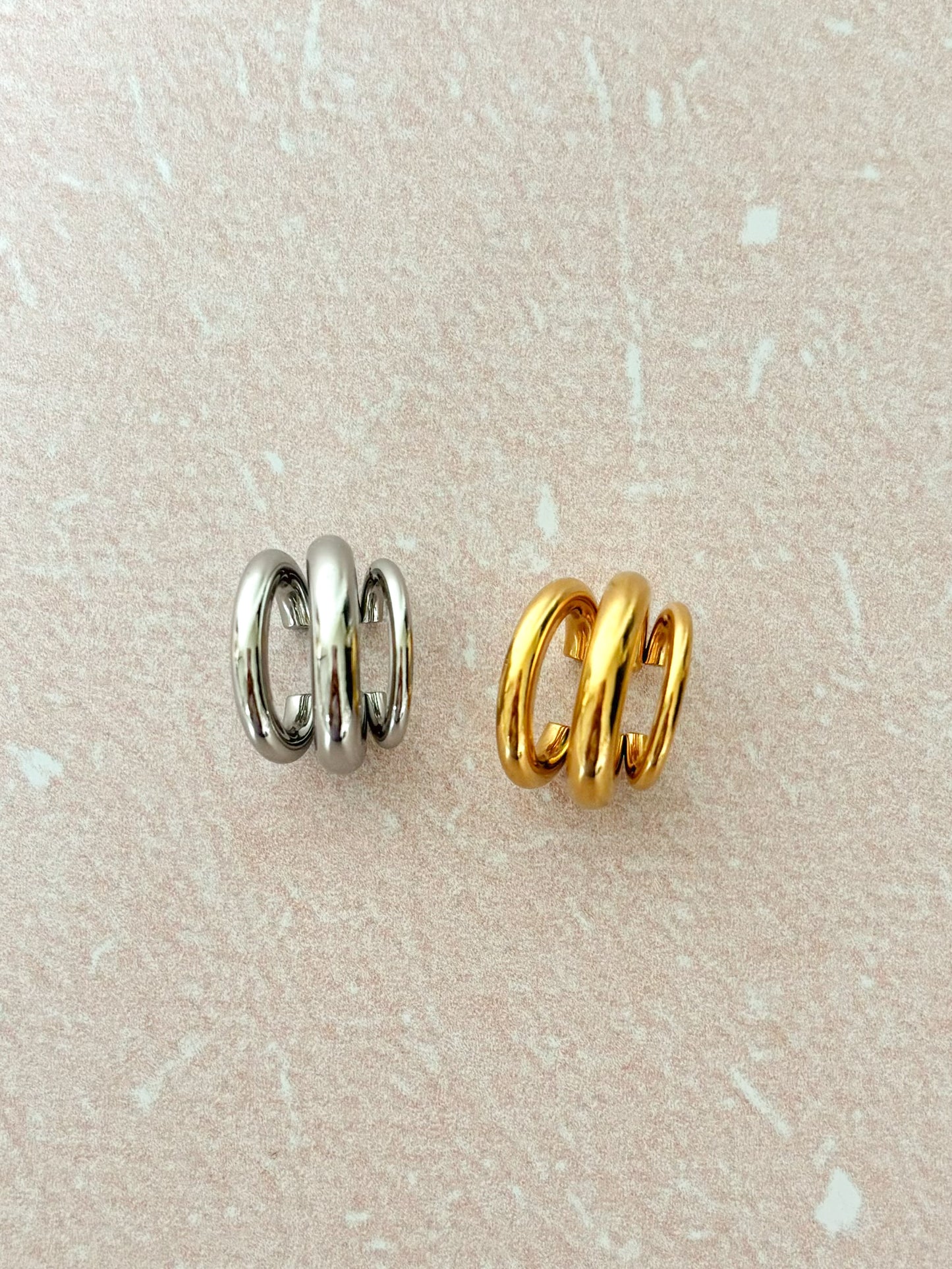 Earcuff Triple, Arete a Presión, Acero Inoxidable