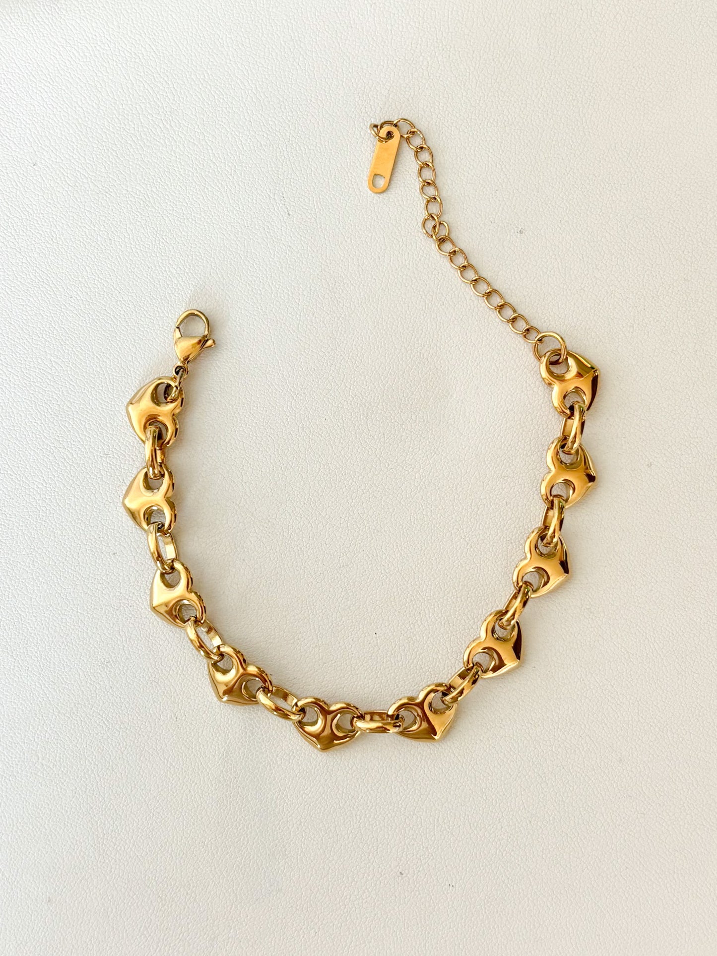 Pulsera Corazones Chain, Acero Inoxidable