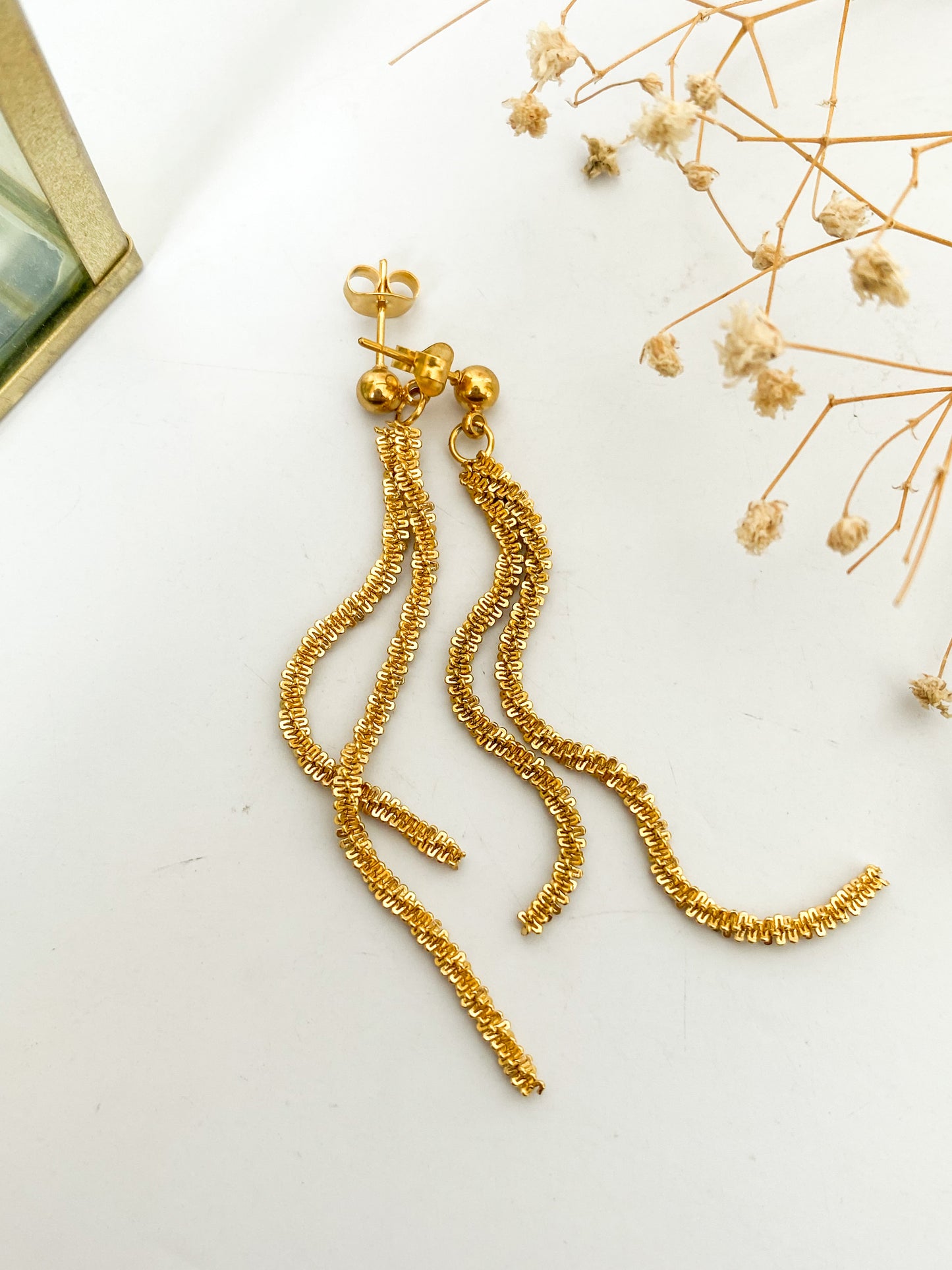 Aretes Cadenas Largas, Aretes de Fiesta, Acero Inoxidable